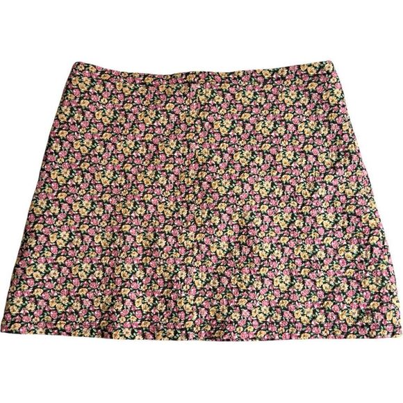 Mango Floral High Waisted Colorful Textured Lined Mini Skirt. Medium. NEW. - Picture 2 of 11